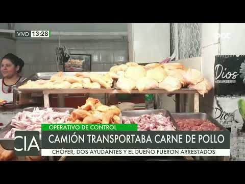 FELCC de El Alto informó la aprehensión de 4 personas que transportaban carne de pollo