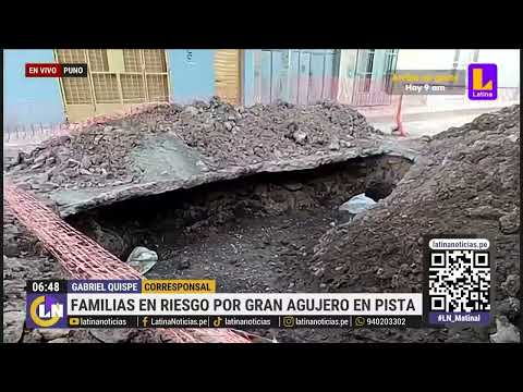 Familias en riesgo por agujero en la pista: La calle amaneció hundida