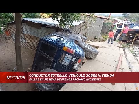 Conductor se estrella en una vivienda de la ciudad de Juigalpa