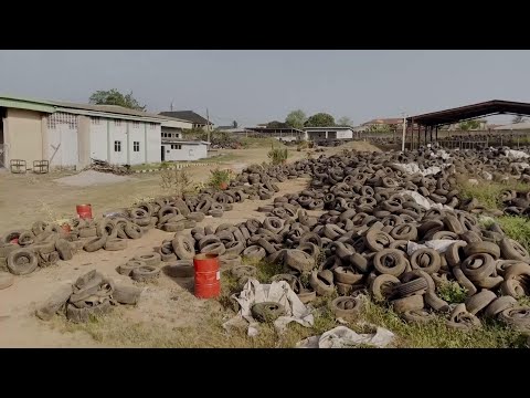 Nigerian company turns old tyres into paving bricks, floor tiles, even flip flops