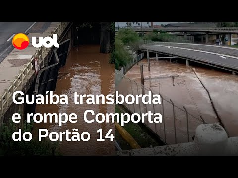 Inundações em Porto Alegre: Guaíba transborda e rompe Comporta do Portão 14 do Cais Mauá; veja vídeo