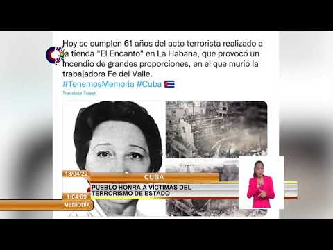 Pueblo de Cuba honra víctimas del terrorismo de estado
