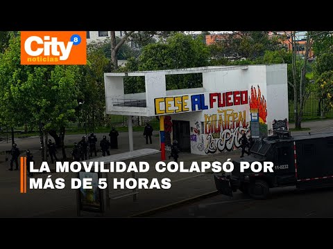 Enfrentamientos entre encapuchados y Fuerza Pública colapsaron la movilidad en Bogotá | CityTv