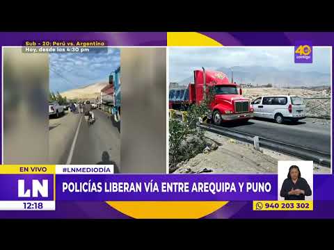 Policías liberan vía entre Arequipa y Puno