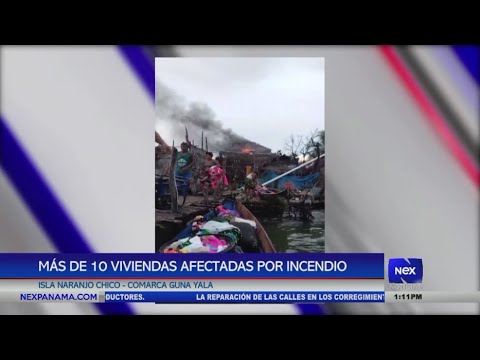 Ma?s de 10 viviendas afectadas por incendio en Isla Naranjo Chico, Guna Yala