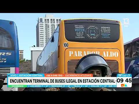 Fiscalizan terminal de buses ilegal en Estación Central | Tu Día | Canal 13