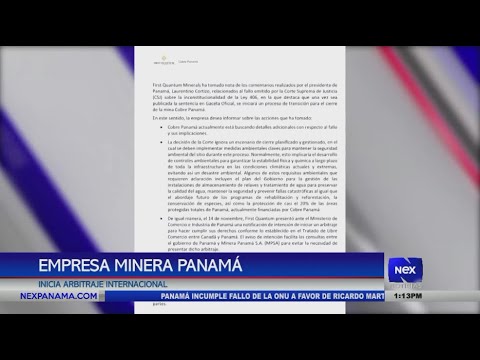 Empresa Minera Panama? inicia arbitraje internacional