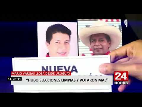 Mario Vargas Llosa afirma que hubo elecciones limpias pero los peruanos han votado muy mal”