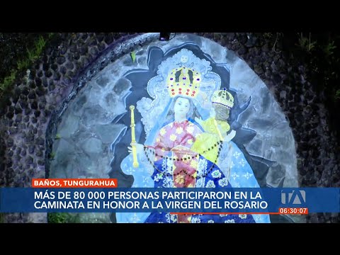 80 mil feligreses participaron de la Caminata por la Fe en Baños, provincia de Tungurahua