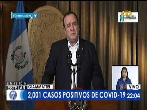 Presidente Giammattei informó sobre 89 nuevos casos de COVID-19