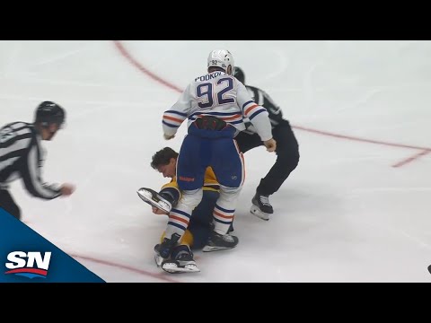 Oilers Vasily Podkolzin Drops Jeremy Lauzon With Three BOMBS