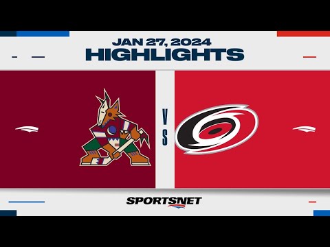 NHL Highlights | Coyotes vs. Hurricanes - January 27, 2024