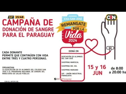 Campaña de donación de sangre para el Paraguay