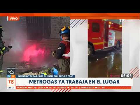Santiago: incendio y fuga de gas deja una bodega completamente quemada