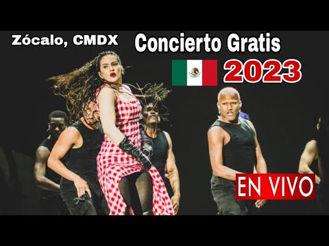 Concierto Rosalía en el Zócalo en vivo, presentación Rosalía, Rosalía cantando en vivo Zócalo 2023