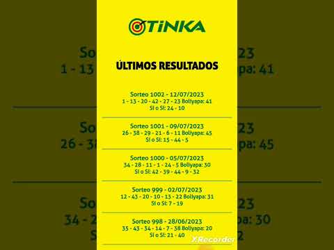 Resultados La Tinka Sorteo #1002 12-07-2023 #shorts