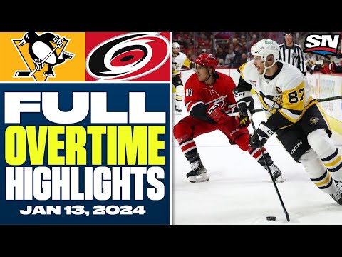 Pittsburgh Penguins at Carolina Hurricanes | FULL Overtime Highlights - January 13, 2024