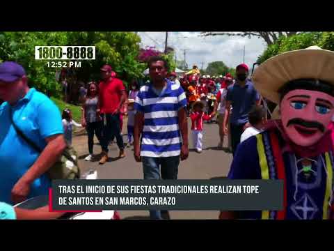 San Marcos celebra Tradicional Tope en Honor a San Marcos Evangelista - Nicaragua
