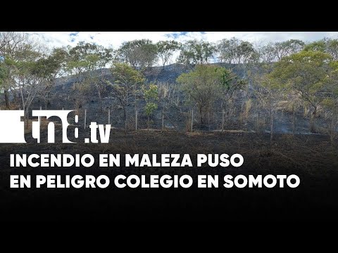 Quema de maleza pone en peligro a niños de una escuela rural en Somoto, Madriz - Nicaragua