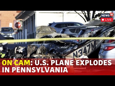 Pennsylvania Plane Crash Caught On Camera Live | 5 Hospitalised | US News Live | News18 Live | N18G