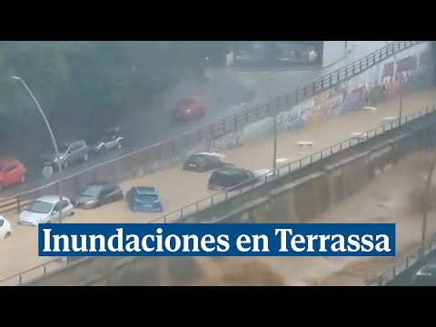 Una intensa tormenta en Terrassa provoca inundaciones y carreteras desbordadas