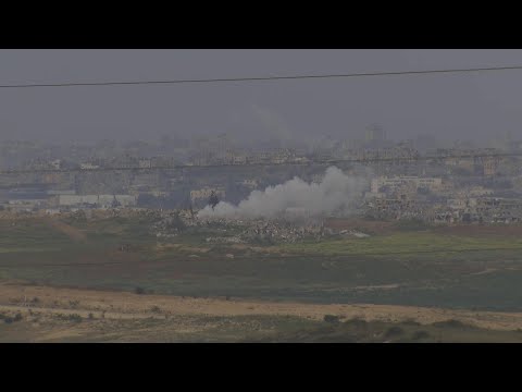 Clouds of smoke seen in Gaza Strip after explosions