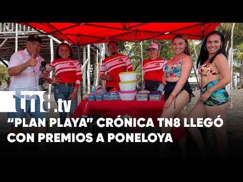 «Plan Playa» Crónica TN8 llegó con premios al balneario Poneloya en León - Nicaragua