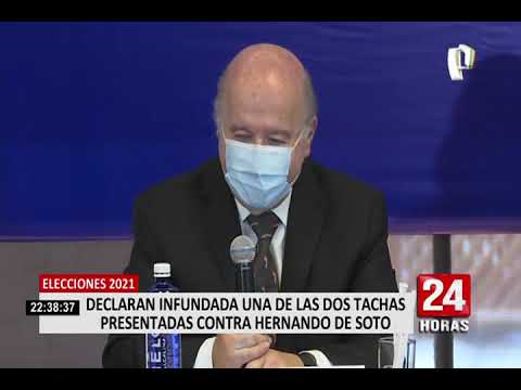 Elecciones 2021: Declaran infundada tacha contra candidatura de Hernando de Soto