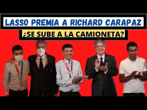 Guillermo Lasso HOMENAJEA a RICHARD CARAPAZ o SE SUBE a la CAMIONETA