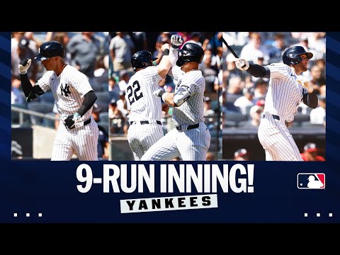 FULL INNING: Yankees mash four home runs, score 9 runs total in the 3rd inning!