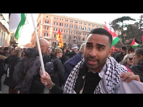 Mass protest held in Rome in support of Palestinians on International Holocaust Remembrance Day