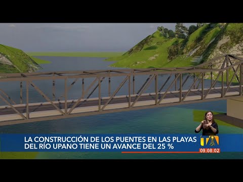 La construcción de los puentes en las playas del Río Upano tienen un avance del 25%
