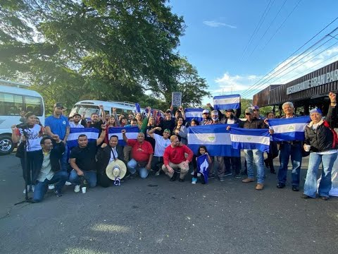 Caravana internacional llega a La Cruz, van rumbo a Nicaragua piden libertad de presos políticos