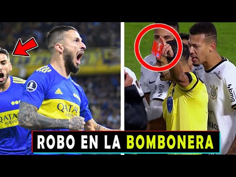 BRUTAL ROBO EN LA BOMBONERA BOCA JUNIORS VS CORINTHIANS 1-1 PELEA Y EXPULSIONES EN LIBERTADORES