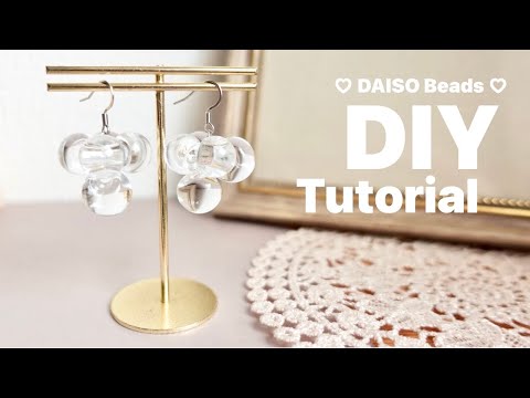 100均DIY!DAISOクリアビーズのしゃぼん玉ピアス🫧簡単作り方♡