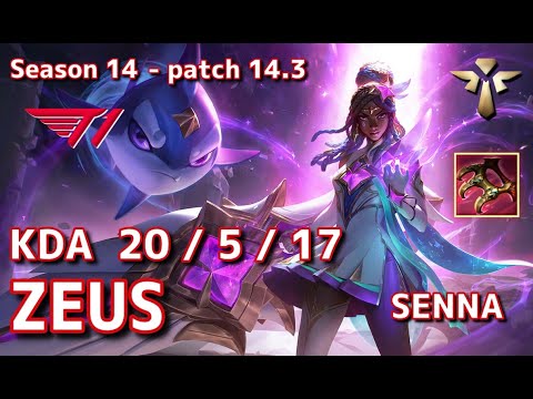 【KRサーバー/C1】T1 Zeus セナ(Senna) VS ノーチラス(Nautilus) SUP - Patch14.3 KR Ranked【LoL】