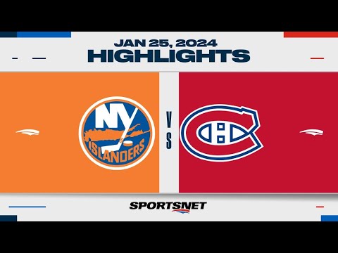 NHL Highlights | Islanders vs. Canadiens - January 25, 2024