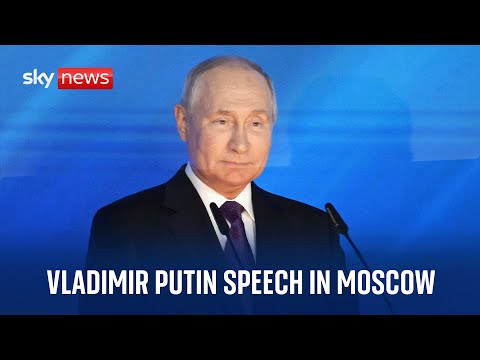 Russian President Vladimir Putin delivers speech in Moscow