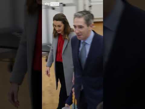 Simon Harris votes in Irish election