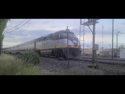 Amtrak 2005 leads the Capital Corridor off the Y in Roseville, CA