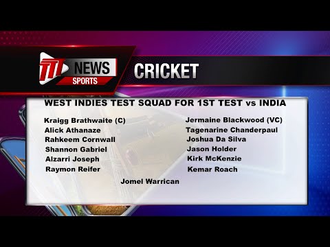 Windies Squad For India Test Series Named