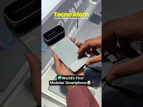 😱 Tecno Atom, world's ultra slim modular smartphone 🥵 #techplusgadgets #mwc26 #tecnoatom #tecnopova