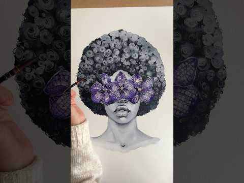 Purple orchid blindfolded 💜 #art #drawing #watercolor #watercolorpainting #painting