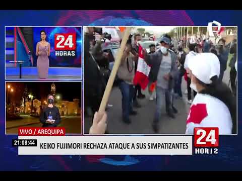 Arequipa: simpatizantes de Fuerza Popular fueron agredidos durante la llegada de Keiko Fujimori(2/2)