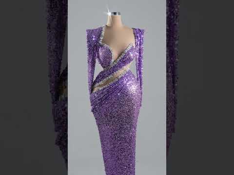 Orchideon Dress With Sequined Fabric, Long Sleeve #viralvideo #couture #dressess