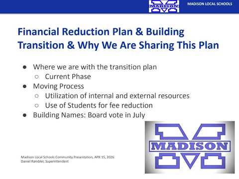 (Link to presentation in description 👇) Madison Local Schools Community Connections Meeting 6-18-26
