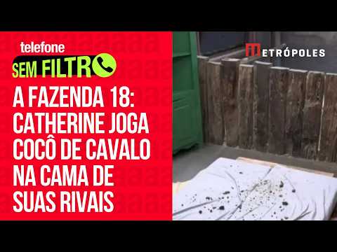 A Fazenda 18: Catherine joga cocô de cavalo na cama de Darlin e Ana Bruna após briga