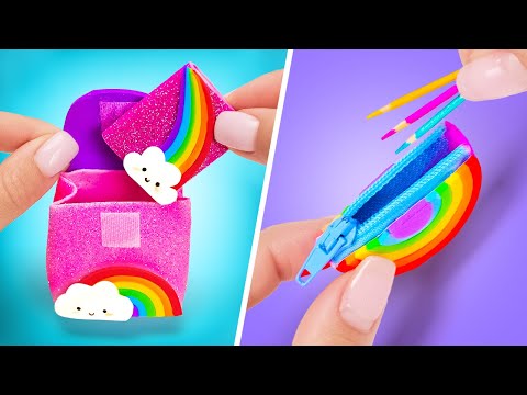 🌈🎒 お人形と一緒に新学期！ || かわいいミニ工作＆材料