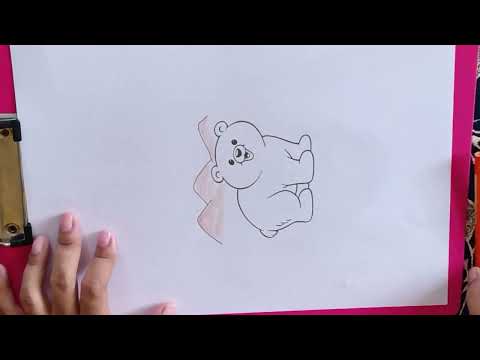 ارسم دبًا قطبيًا لطيفًا بقلم رصاص - زيكورس