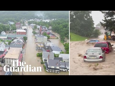 Floods hit Vermont as heavy rain batters north-eastern US states